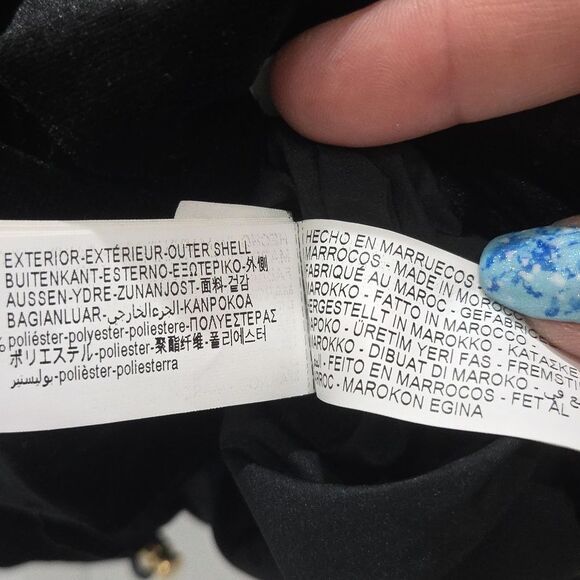 Zara Black Cropped Crushed Velvet Bomber Jacket Size Large - Picture 5 of 6